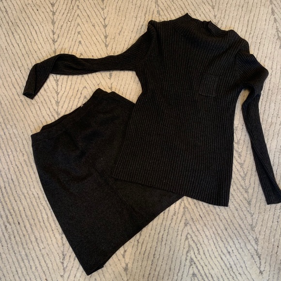 Mock neck sweater set charcoal grey - Picture 5 of 7